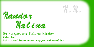 nandor malina business card